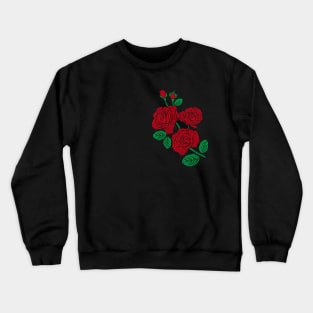 Faux Embroidery Roses Crewneck Sweatshirt